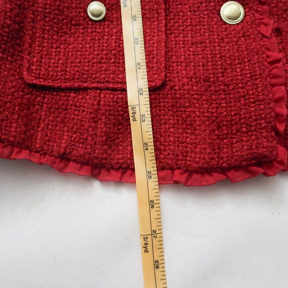 Joan Rivers Red Chanelesque Jacket Size 14 - Picture 10 of 11
